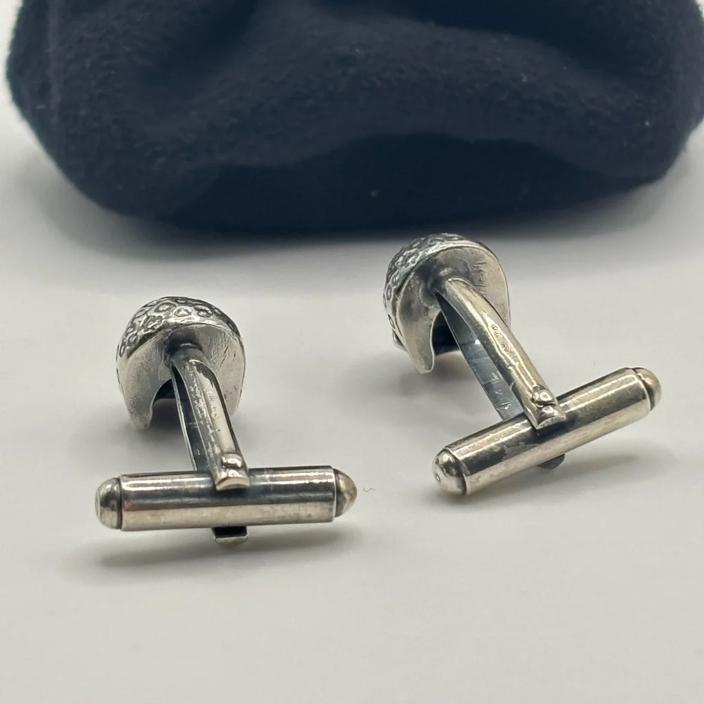 Vintage Sterling Silver Skull Cufflinks